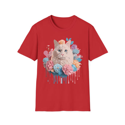 Cat Shirt Unisex Short Sleeve Cat Tee Kitten Design Gildan Softstyle 64000 Tee