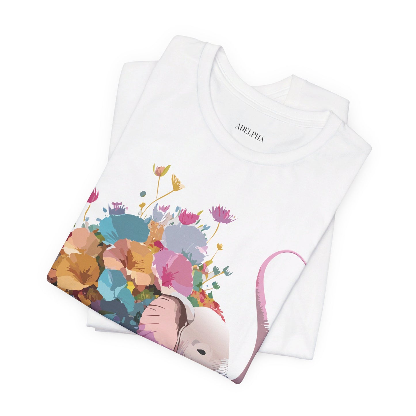 Natural Cotton Tee Shirt with Elephant