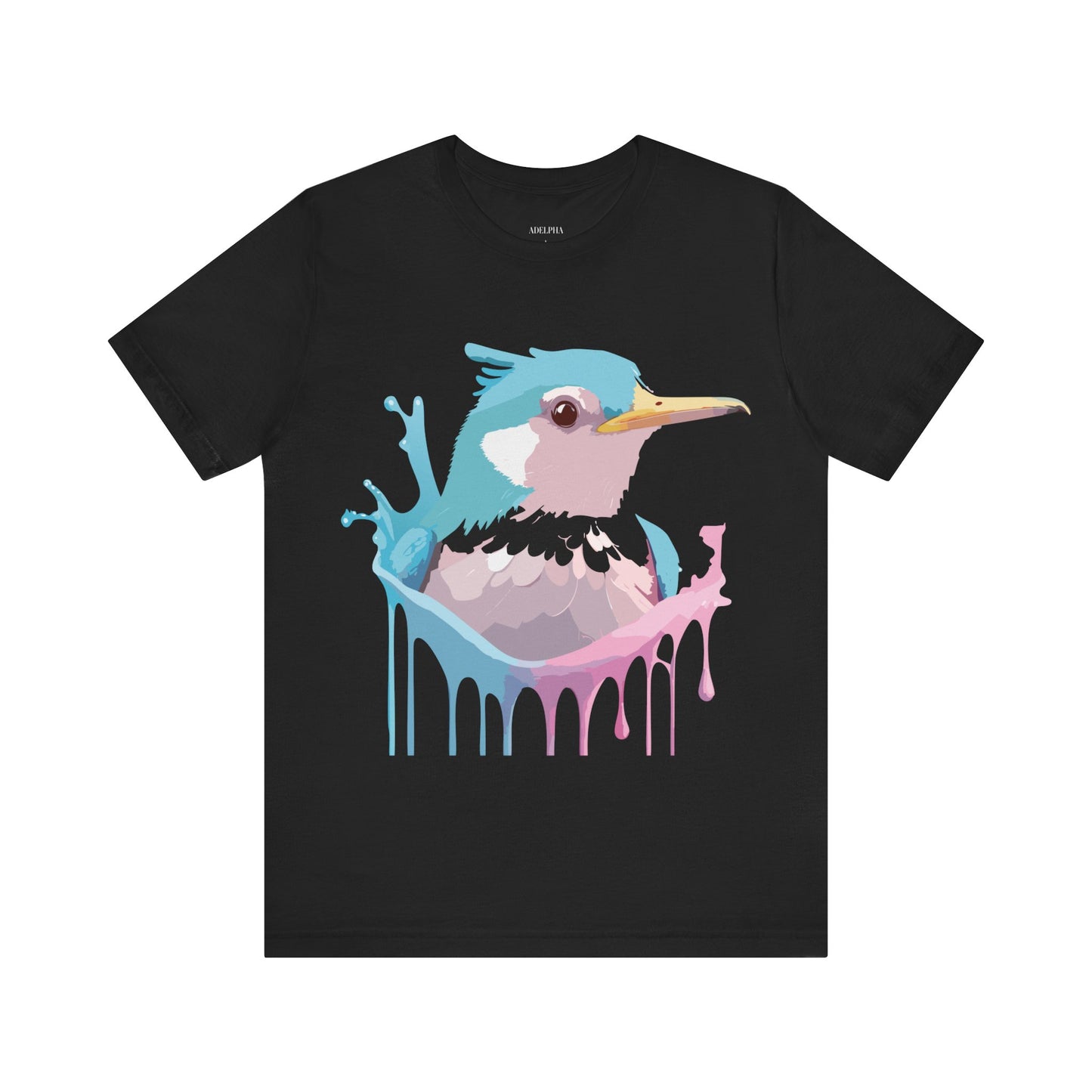 Natural Cotton Tee Shirt with Bird