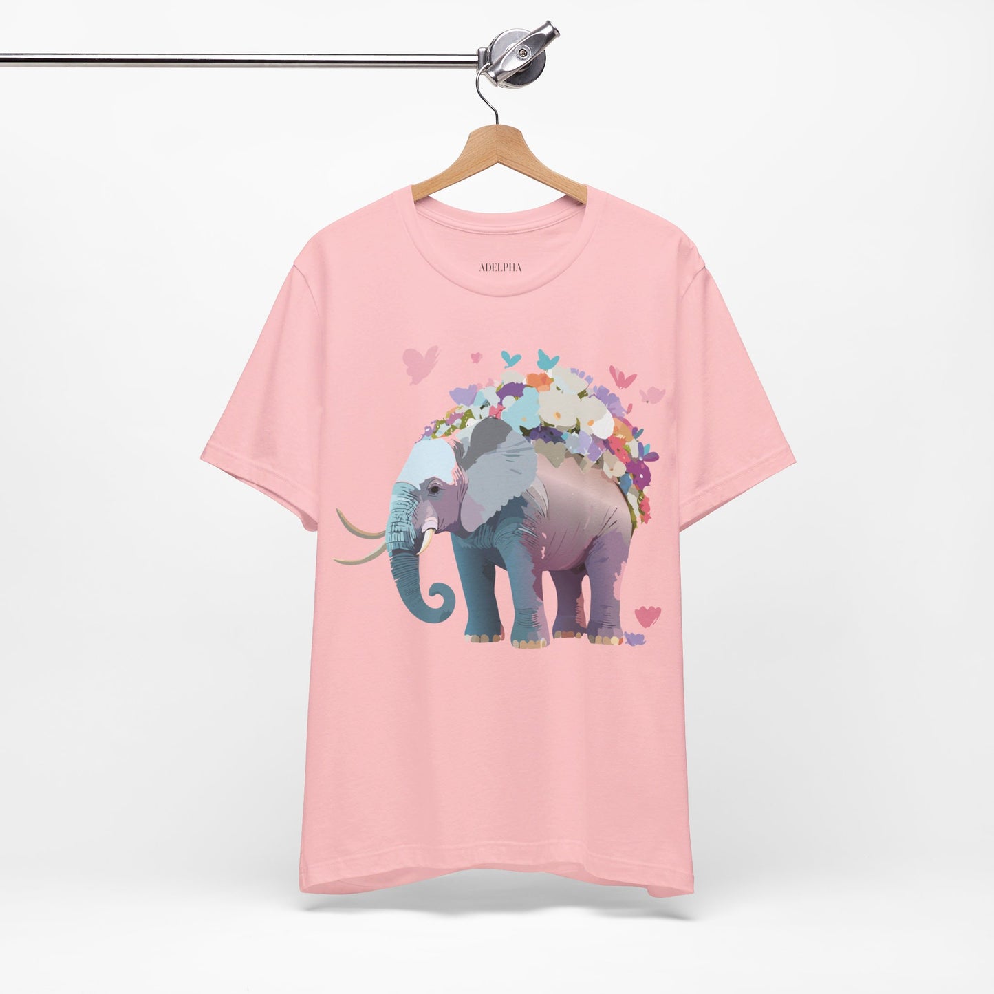 T-shirt en coton naturel avec motif éléphant