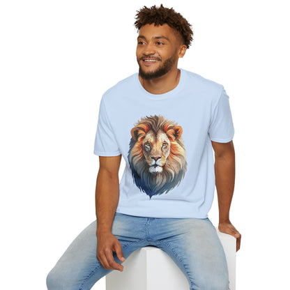 Gildan Softstyle Lion Print T Shirt Floral Tee For Unisex Everyday Comfort