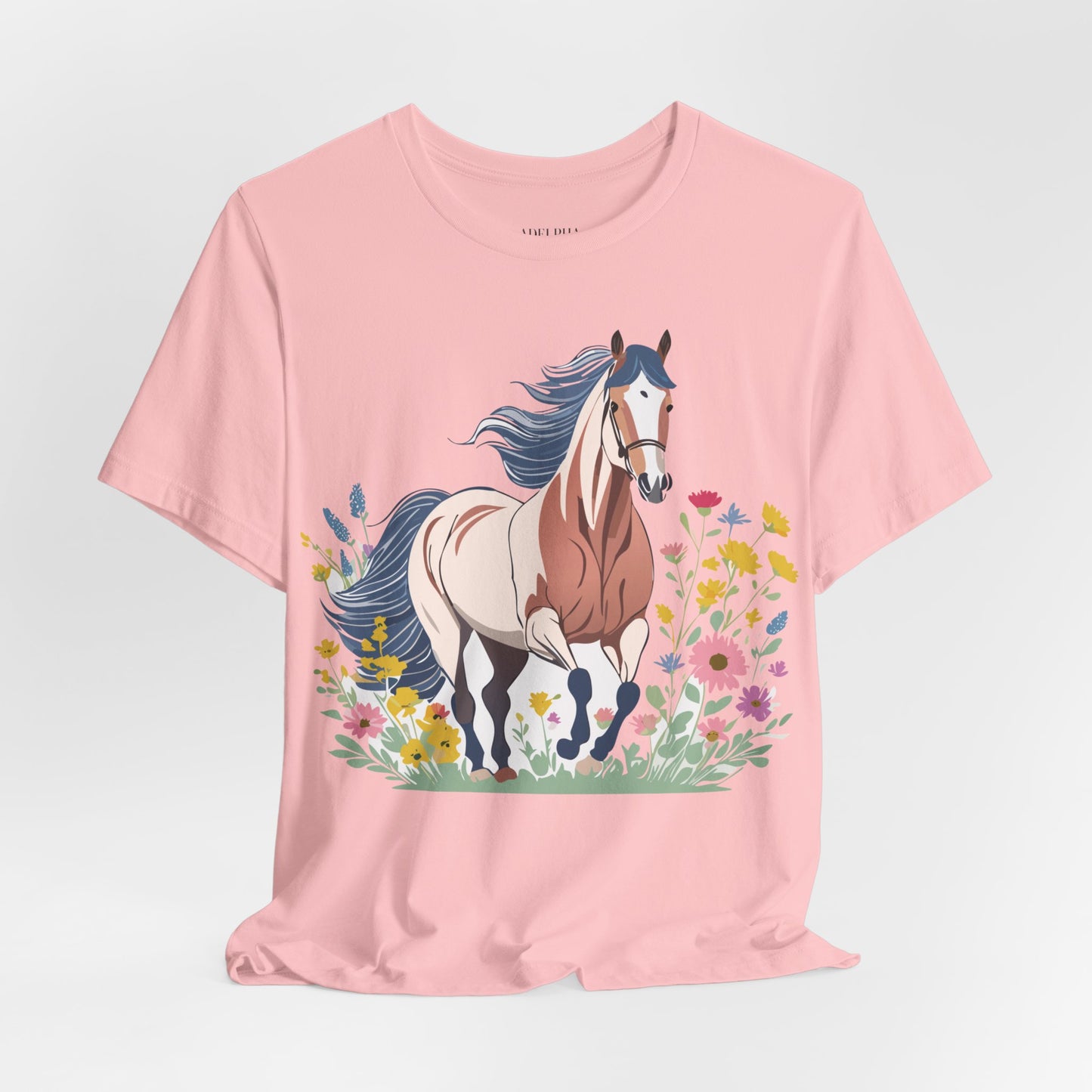 Natural Cotton Tee Shirt with Horse