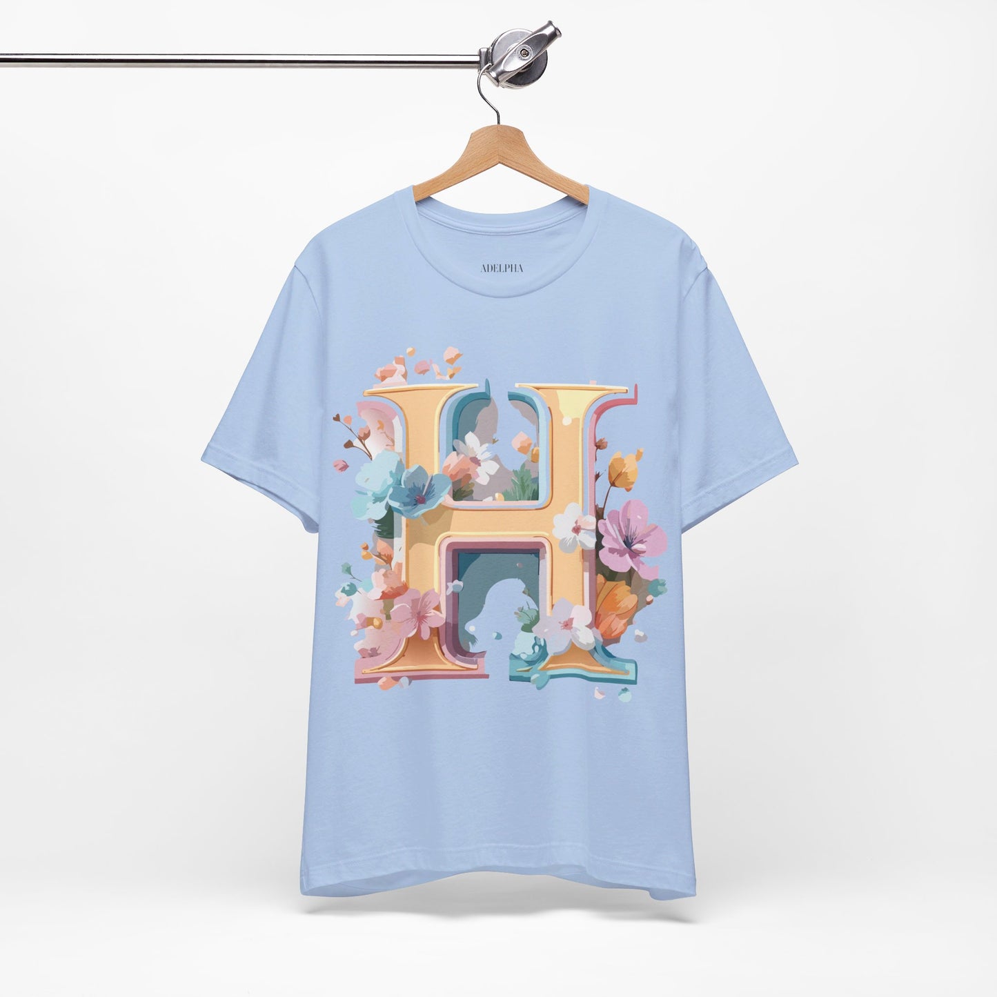 Natural Cotton Tee Shirt - Letters Collection - H