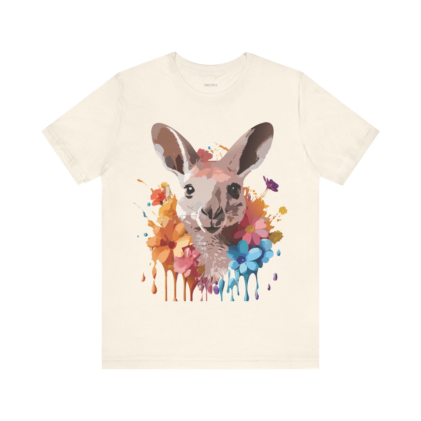 Natural Cotton Tee Shirt with Kangaroo