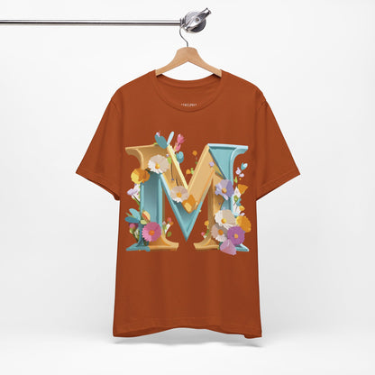 Natural Cotton Tee Shirt - Letters Collection - M Printify