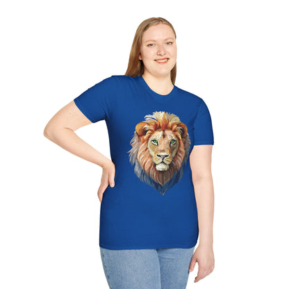 Lion Floral Tee Unisex Gildan Softstyle 64000 Cotton Short Sleeve Shirt