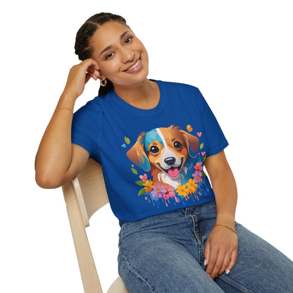 Dog Shirt Unisex Animal Tee 100 Percent Cotton Gildan Softstyle 64000