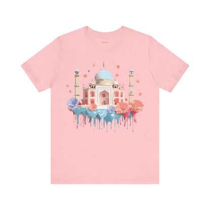 Natural Cotton Tee Shirt - Taj Mahal, India Printify