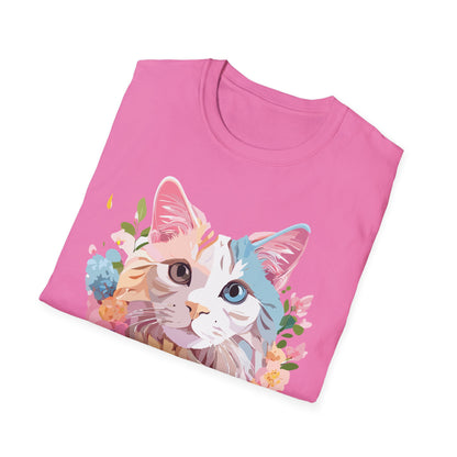 Cat Shirt Unisex Softstyle Tee 100 Percent Ring Spun Cotton Kitten Tee