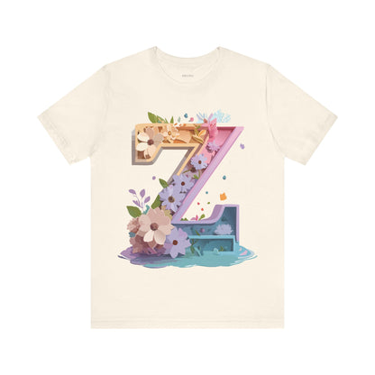 Natural Cotton Tee Shirt - Letters Collection - Z Printify
