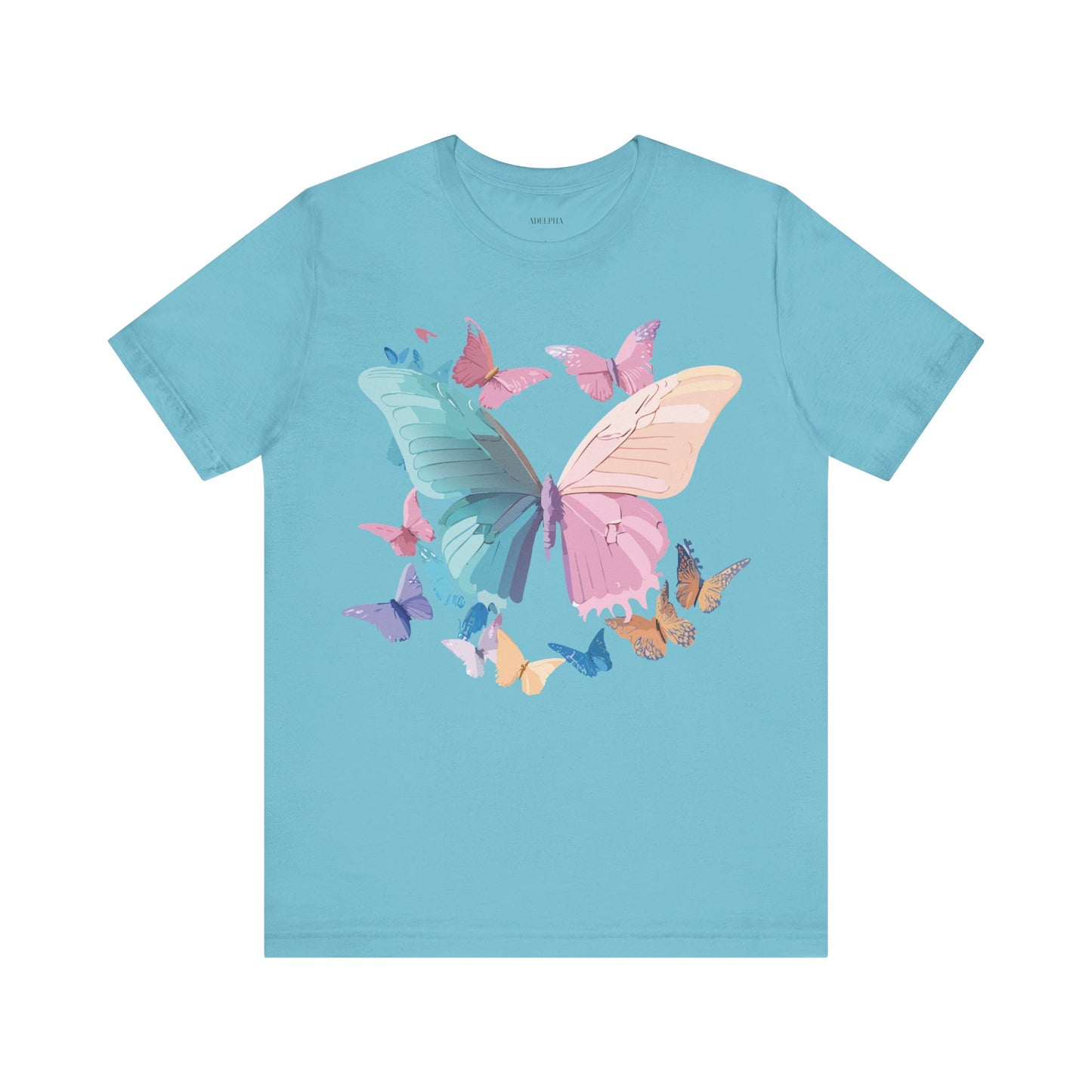 Natural Cotton Tee Shirt with Butterfly