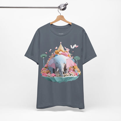 Natural Cotton Tee Shirt with Elephant Printify