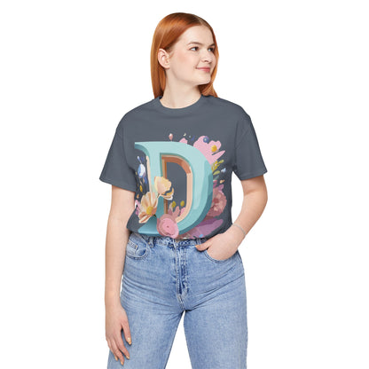 Natural Cotton Tee Shirt - Letters Collection - D Printify