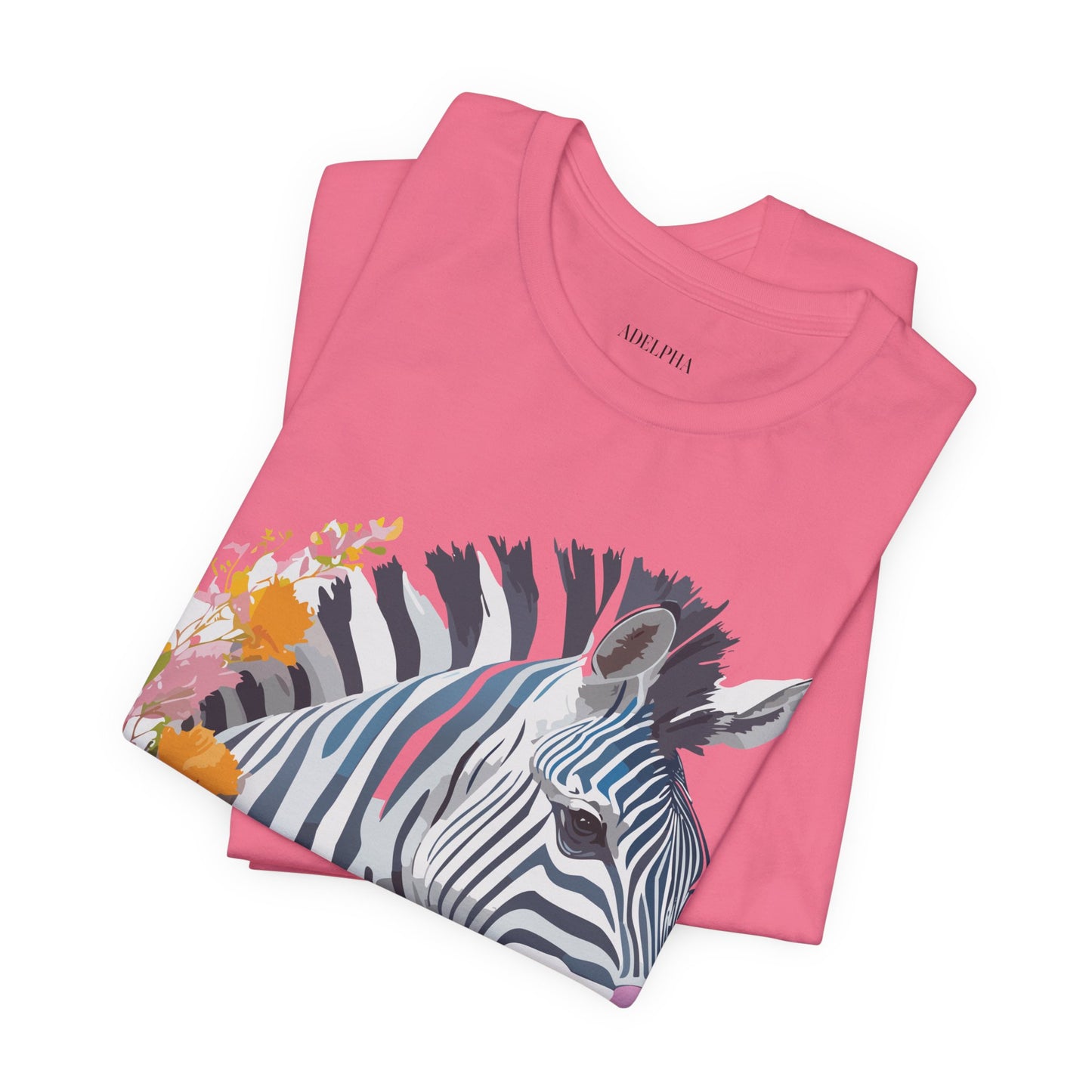 Natural Cotton Tee Shirt with Zebra