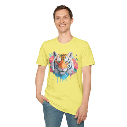 Tiger Shirt Unisex Animal Tee 100 Percent Ring Spun Cotton Softstyle