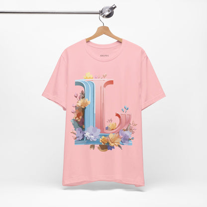 Natural Cotton Tee Shirt - Letters Collection - L Printify