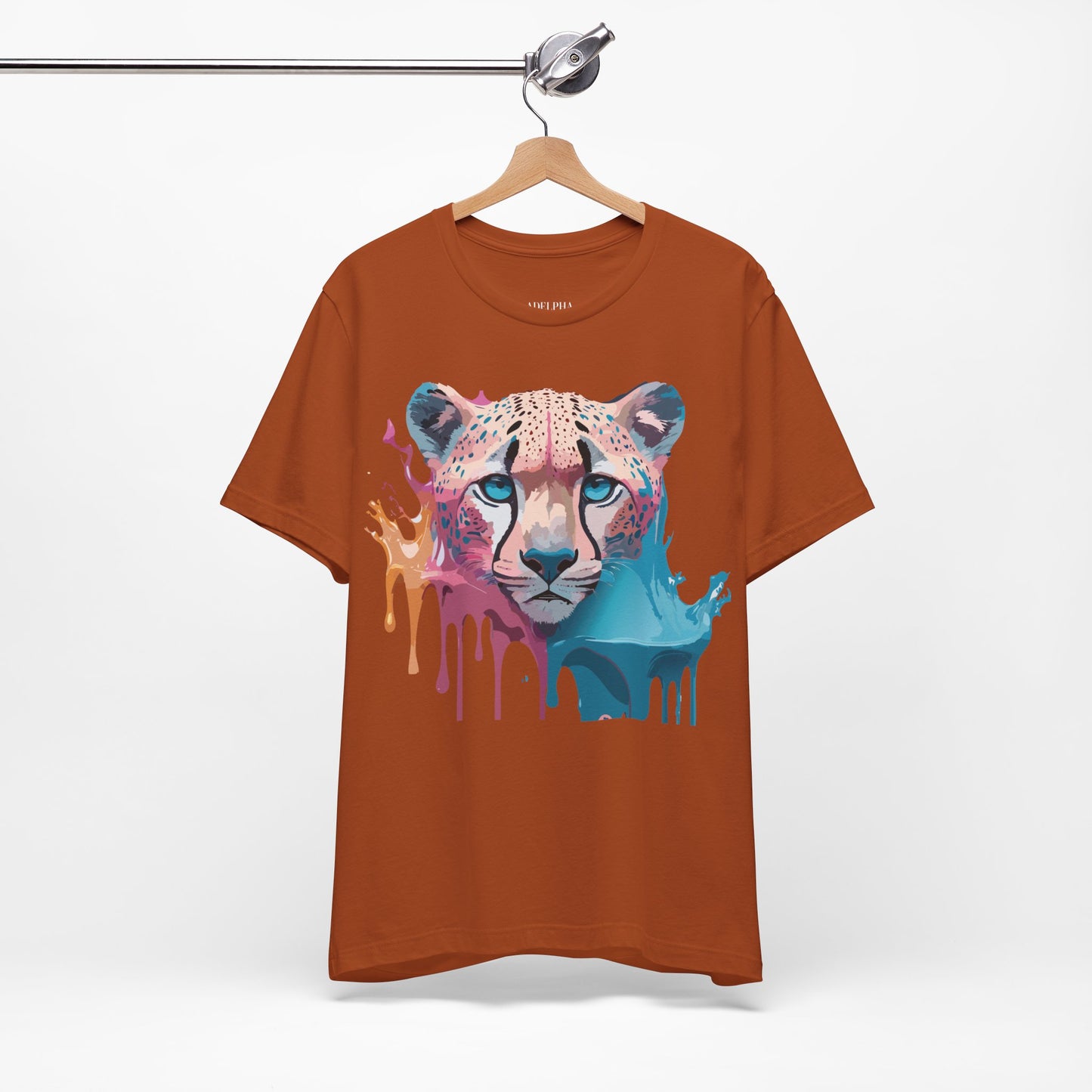 Natural Cotton Tee Shirt with Cheetah