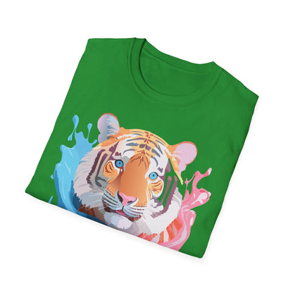 Tiger Shirt Unisex Animal Print Tee Gildan Softstyle 64000 Cotton