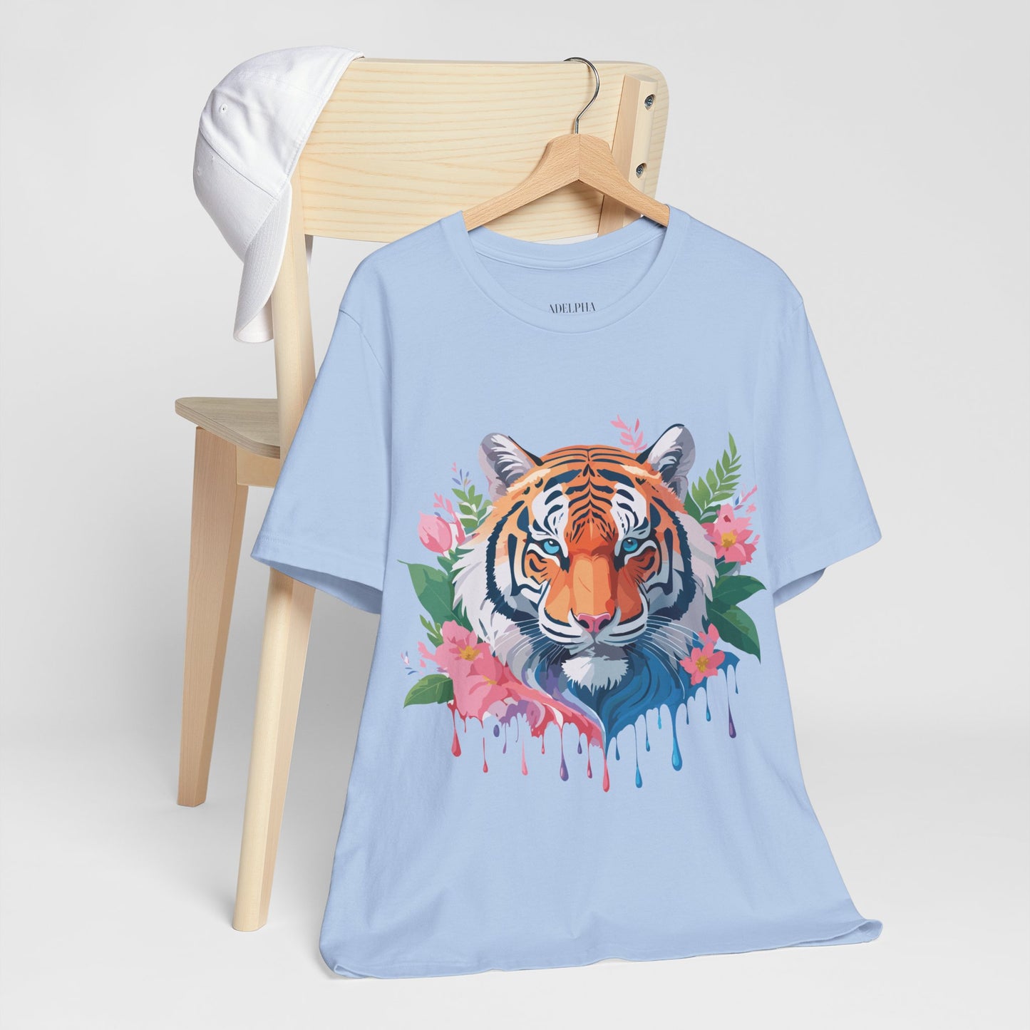 Natural Cotton Tee Shirt with Tiger