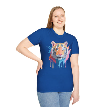 Tiger Print Unisex Softstyle T Shirt Gildan 64000 Comfort Tee
