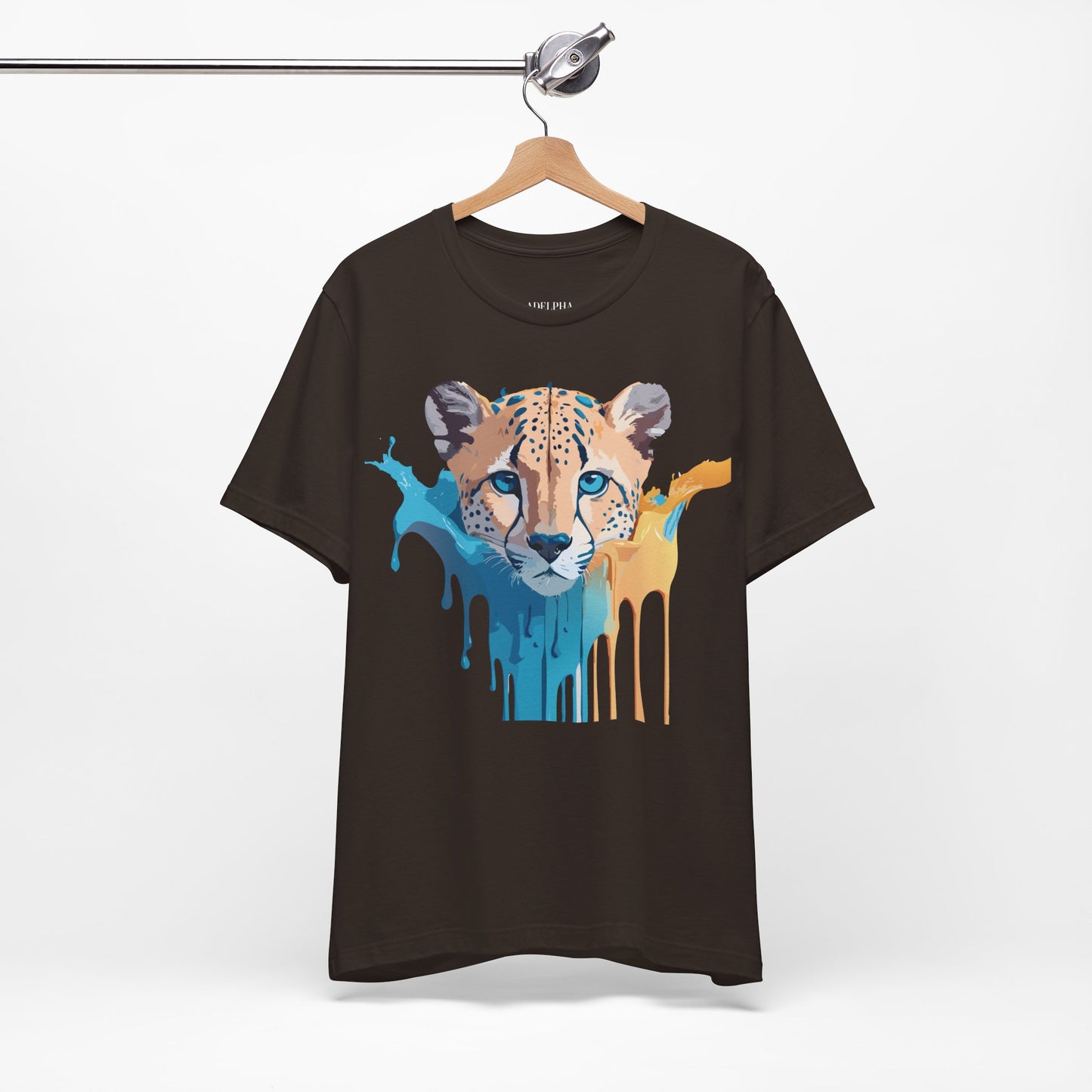 Natural Cotton Tee Shirt with Cheetah