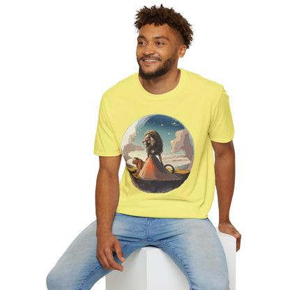 Lion Graphic T Shirt Unisex Softstyle 64000 Gildan 100 Percent Cotton Tee