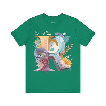 Natural Cotton Tee Shirt - Letters Collection - R Printify