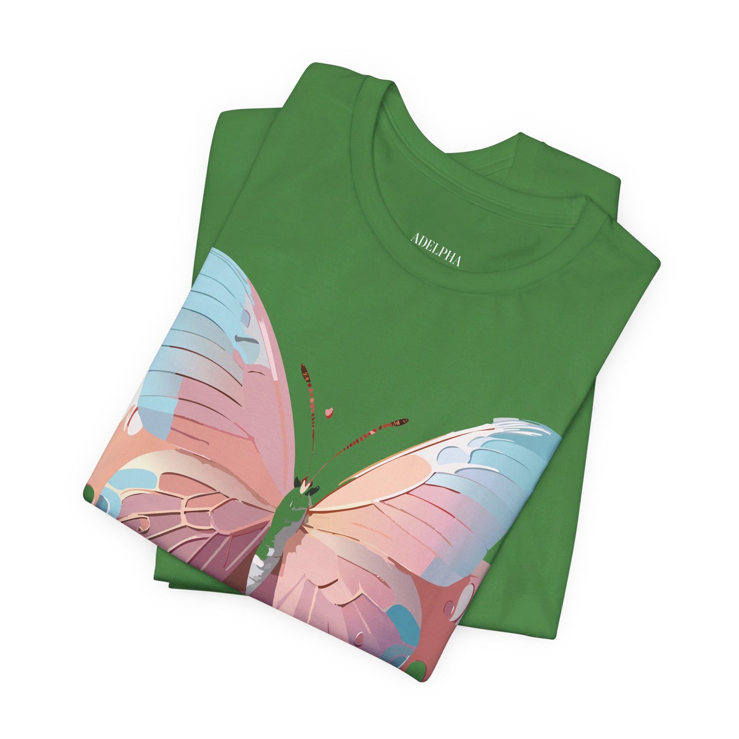 Natural Cotton Tee Shirt with Butterfly