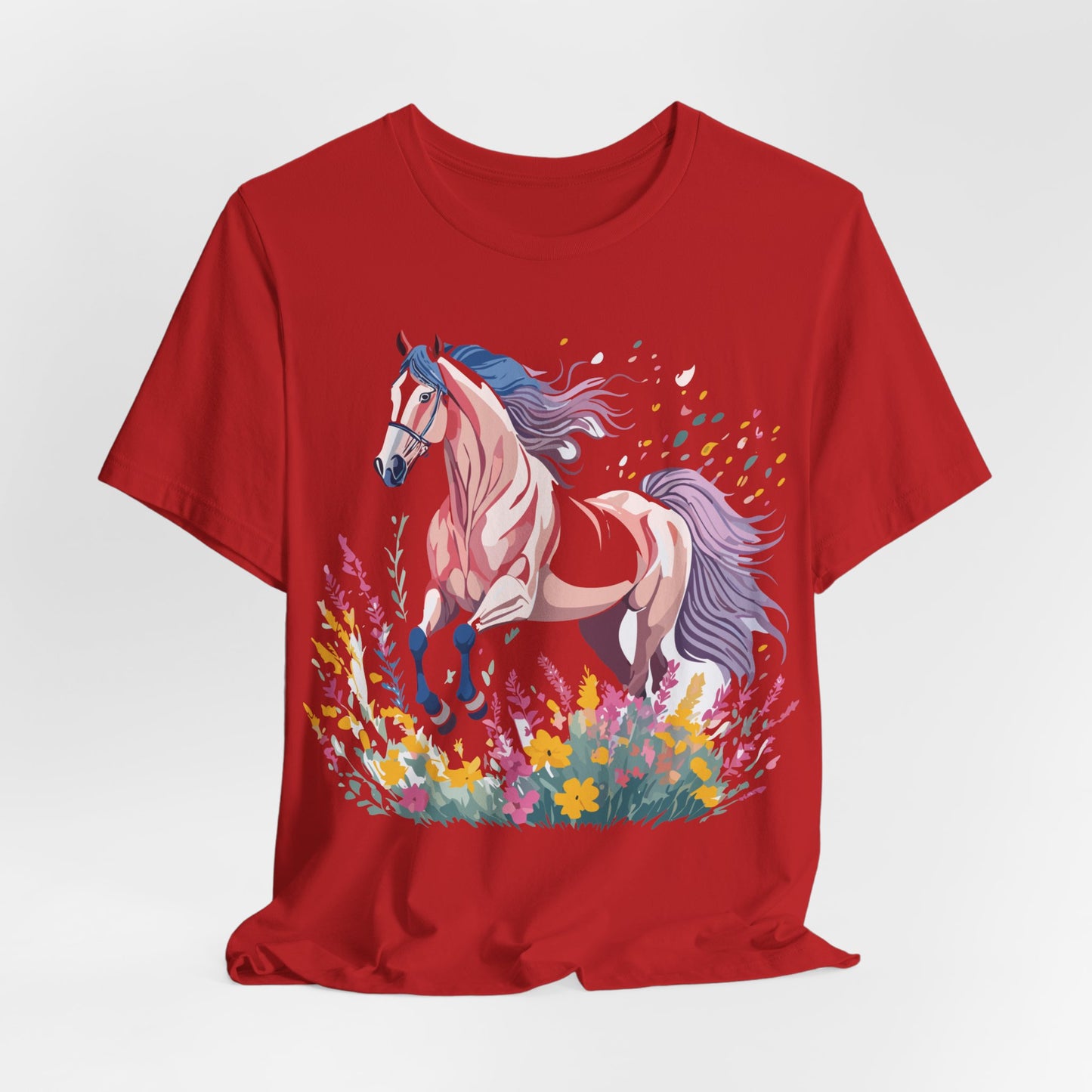 Natural Cotton Tee Shirt with Horse