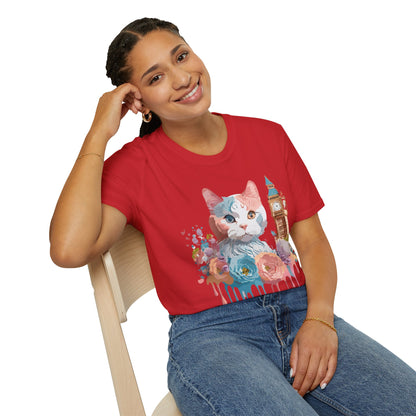 Cat Shirt Unisex Tee Softstyle 64000 Gildan Ring Spun Cotton