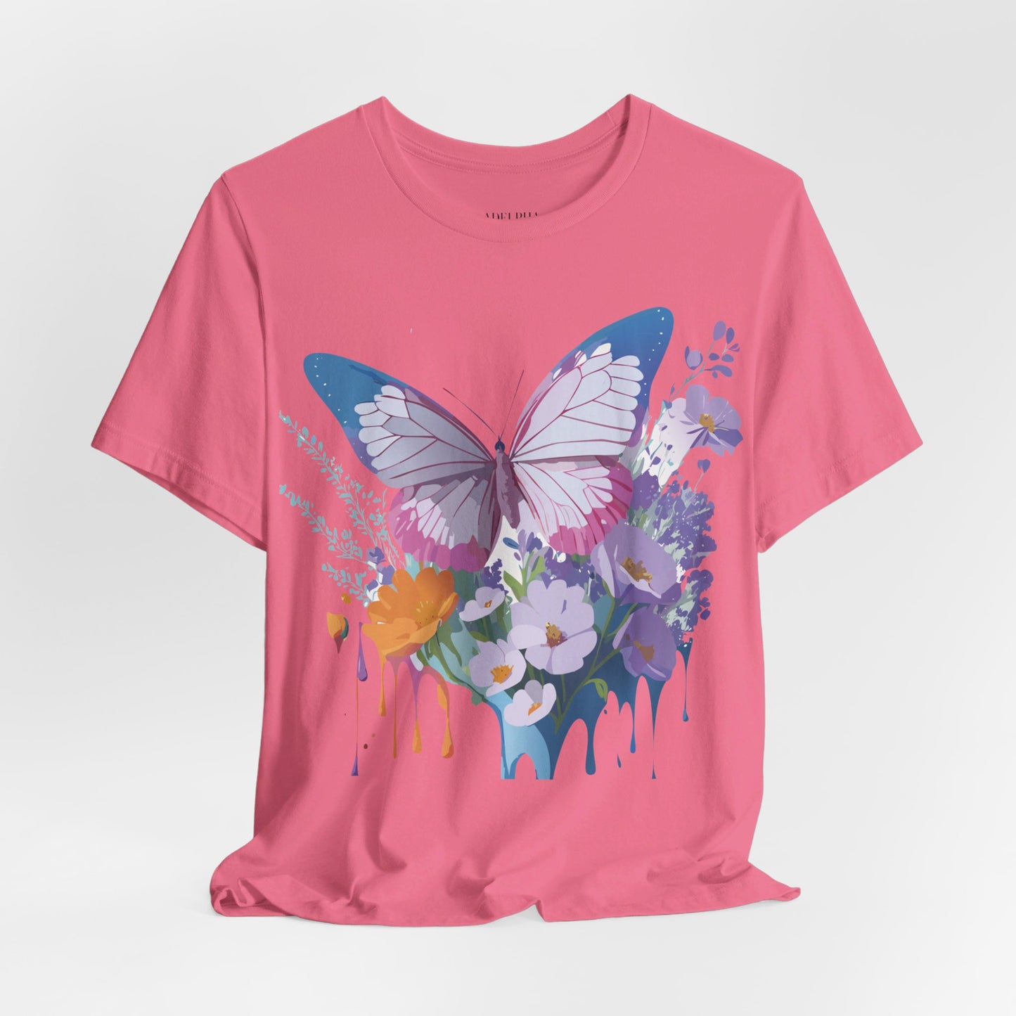 Natural Cotton Tee Shirt with Butterfly