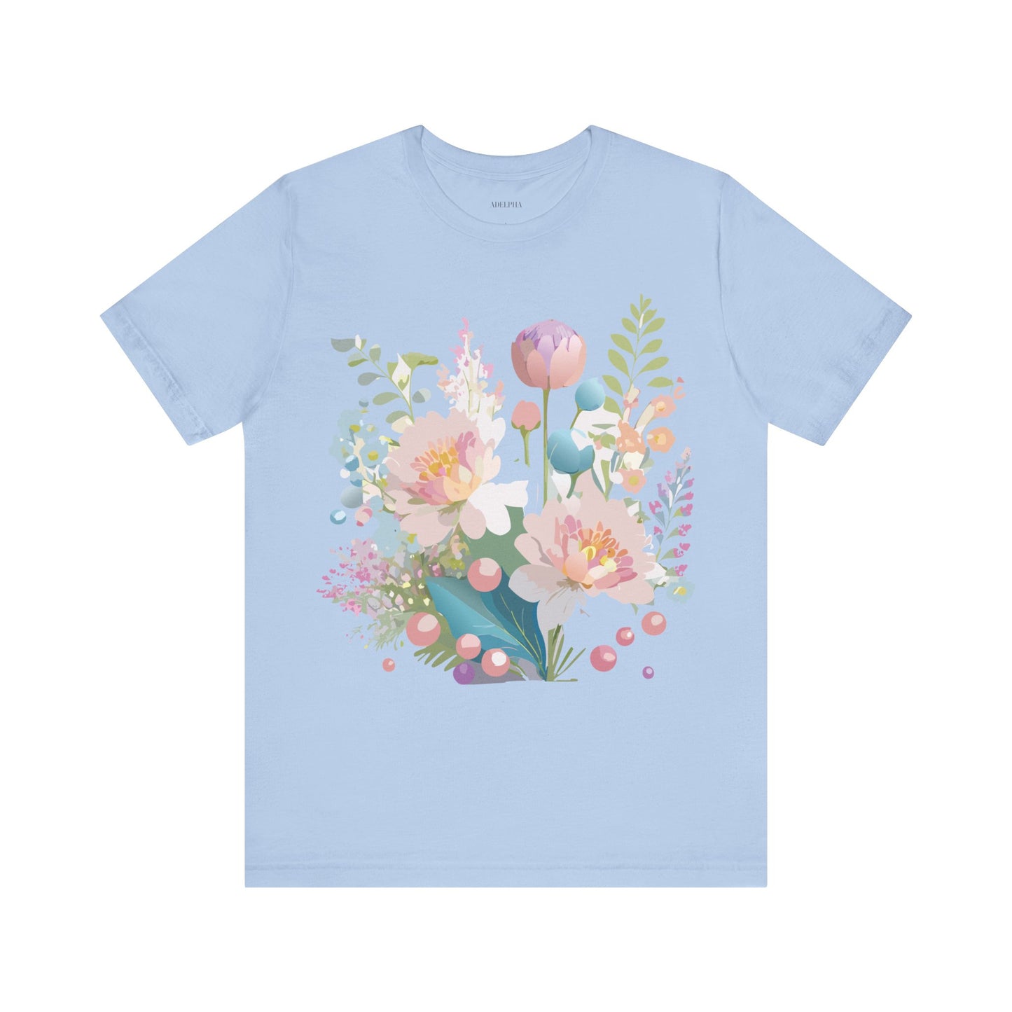 T-shirt en coton naturel avec fleurs