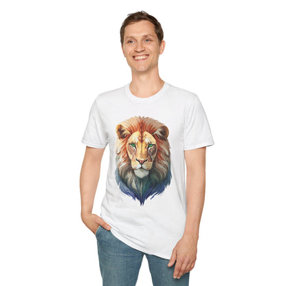 Gildan Softstyle Lion Shirt Unisex Floral Tee Animal Print Tee