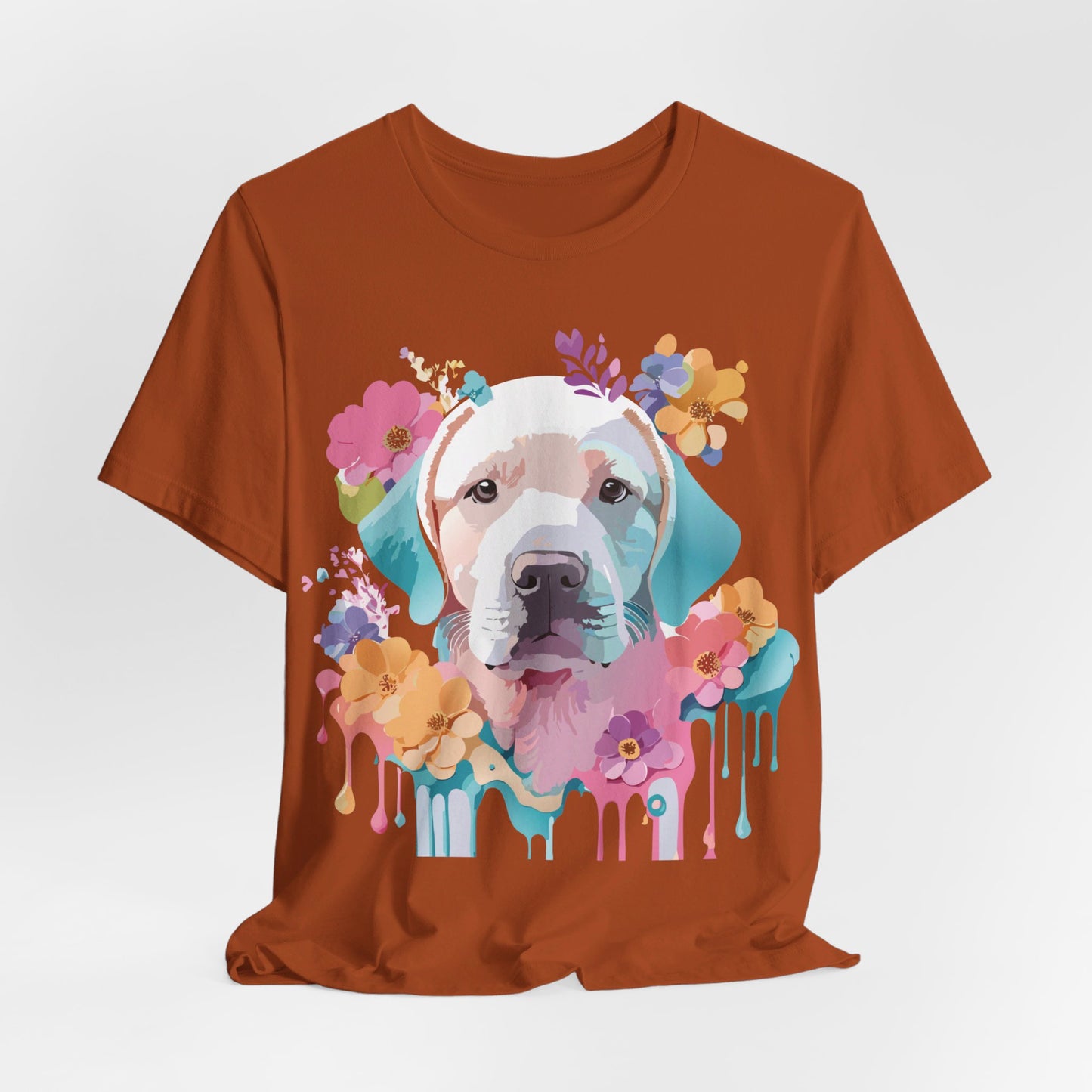 Natural Cotton Tee Shirt with Dog