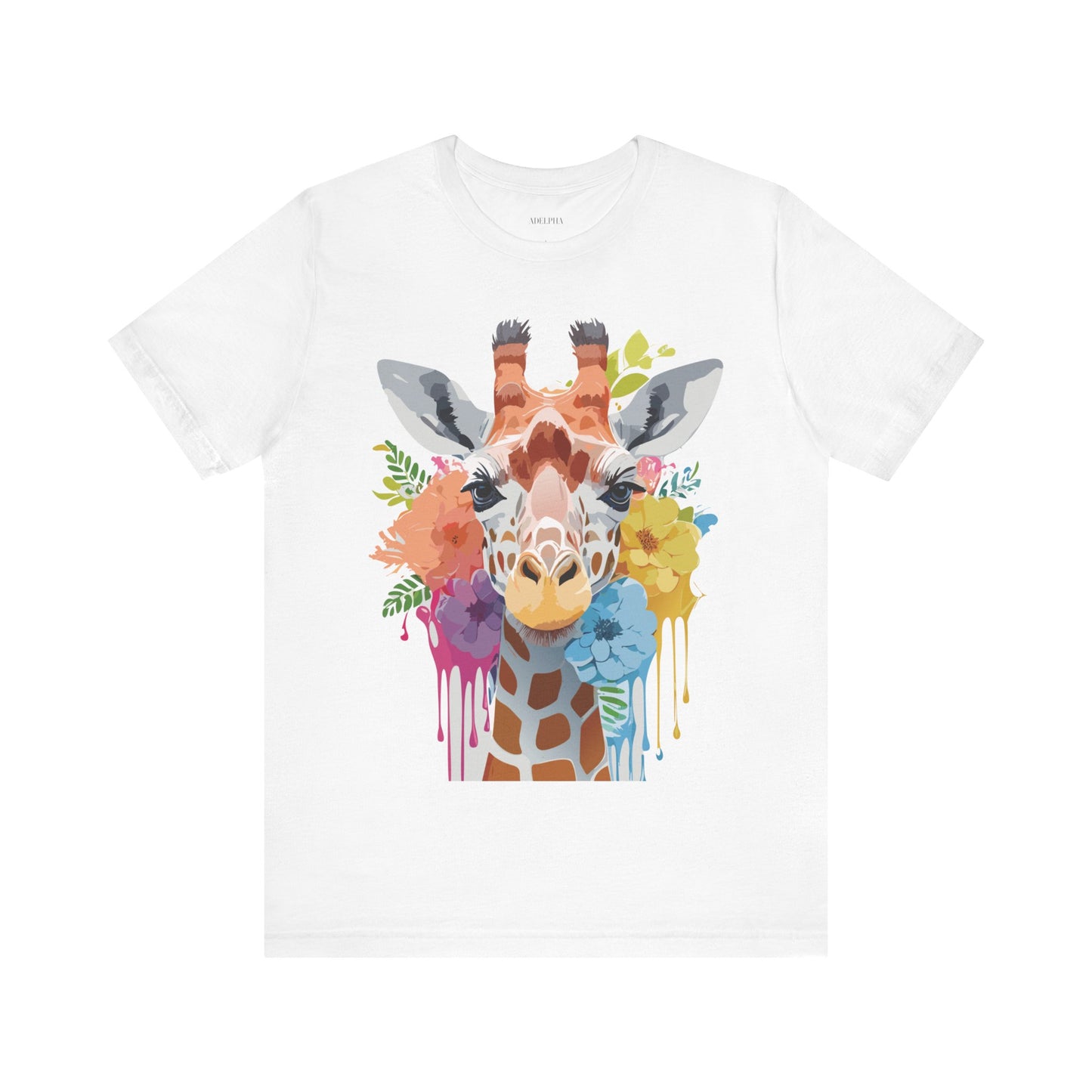 Natural Cotton Tee Shirt with Giraffe