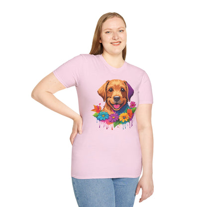 Unisex Dog Shirt With Animals Tee Softstyle Gildan 64000 Comfort Fit
