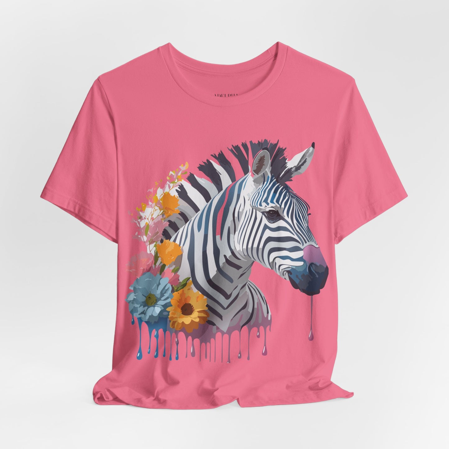 Natural Cotton Tee Shirt with Zebra