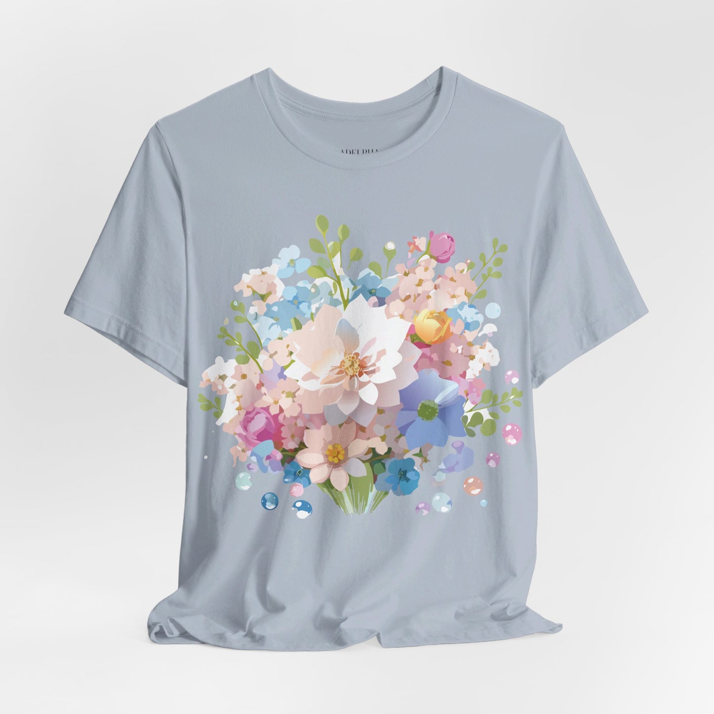 T-Shirt aus natürlicher Baumwolle mit Blumen