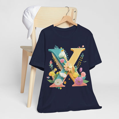 Natural Cotton Tee Shirt - Letters Collection - X Printify