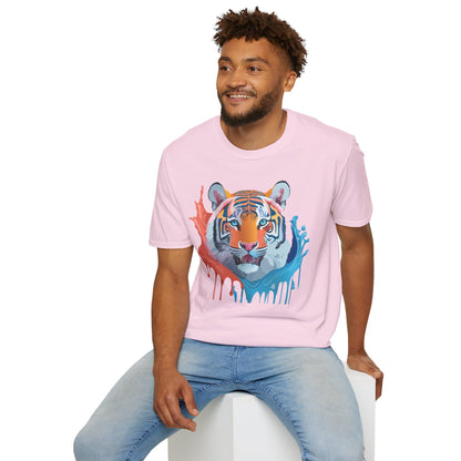 Unisex Tiger Tee Gildan Softstyle Animal Print Shirt Ring Spun Cotton