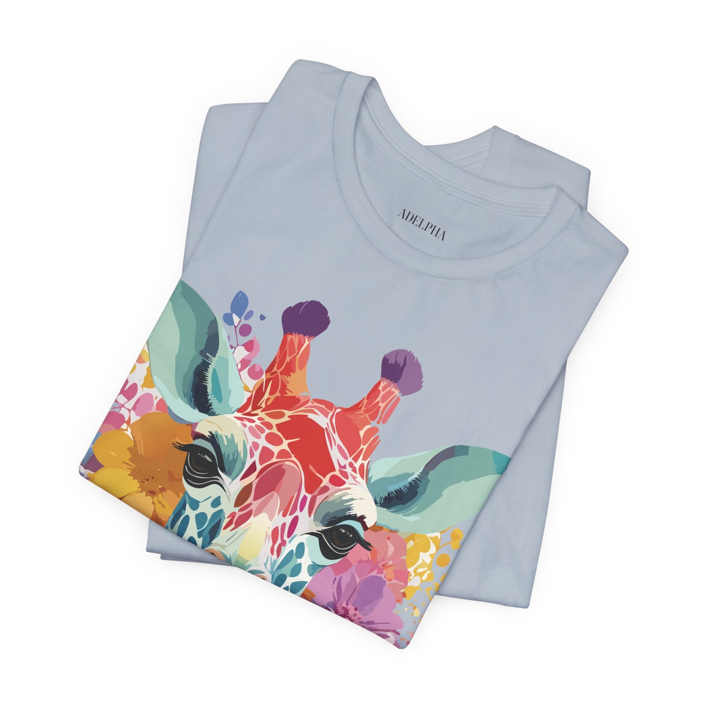 Natural Cotton Tee Shirt with Giraffe