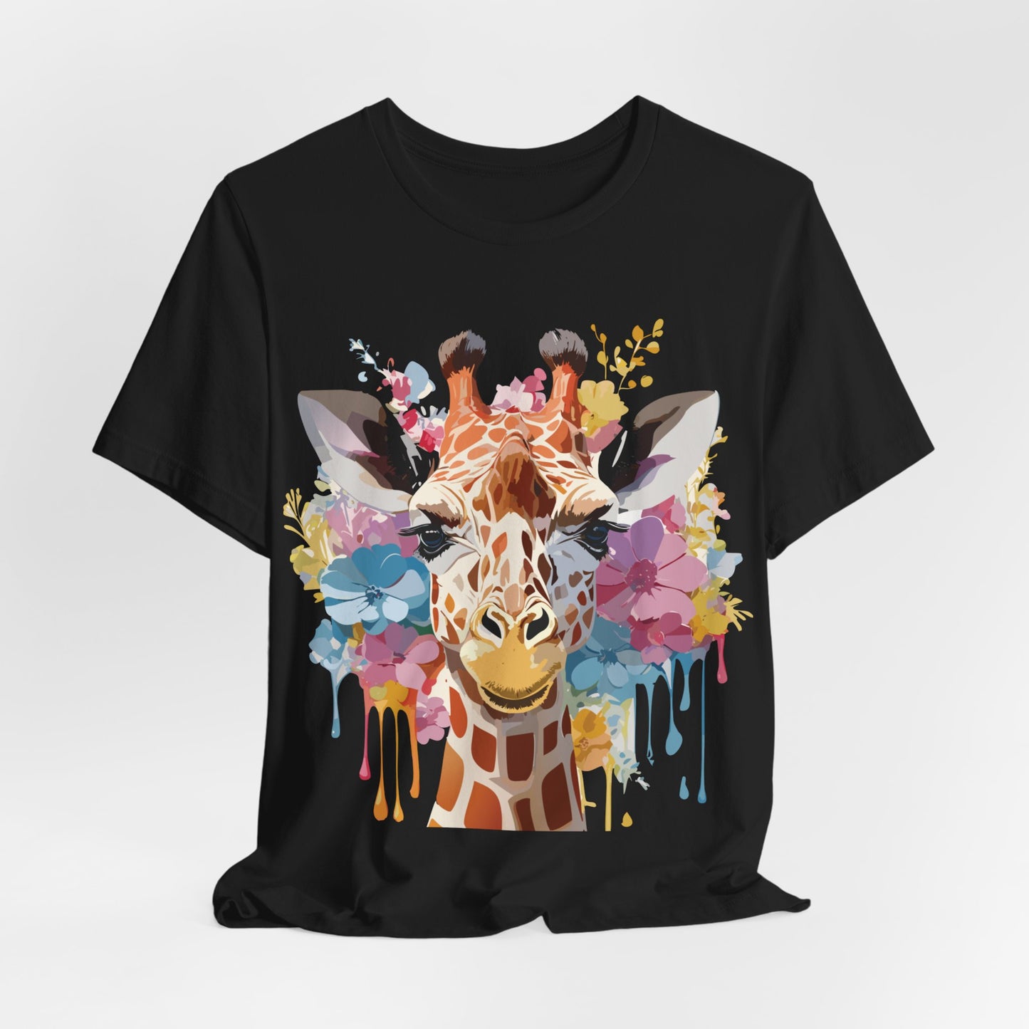 Natural Cotton Tee Shirt with Giraffe