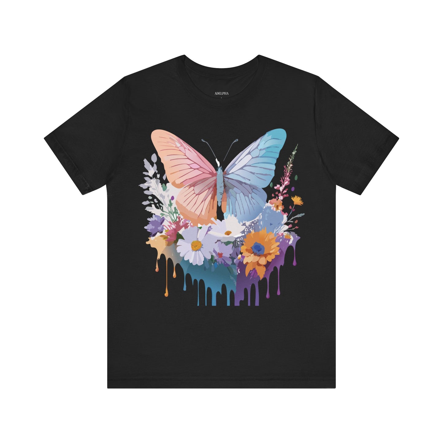 Natural Cotton Tee Shirt with Butterfly