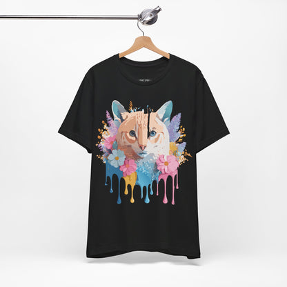 Natural Cotton Tee Shirt with Cat Printify