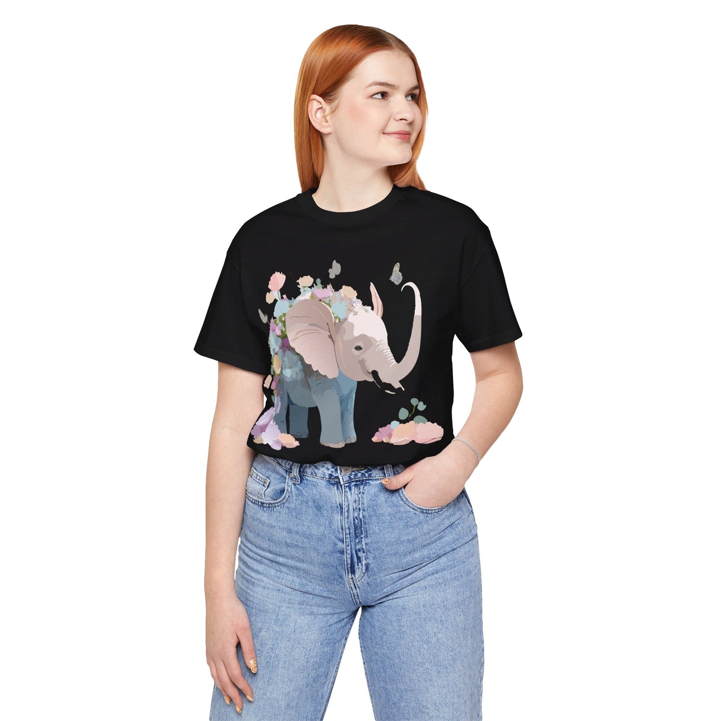 T-Shirt aus natürlicher Baumwolle mit Elefant