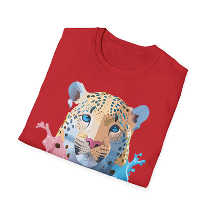 Unisex Cheetah Print Gildan Softstyle 64000 Short Sleeve T Shirt