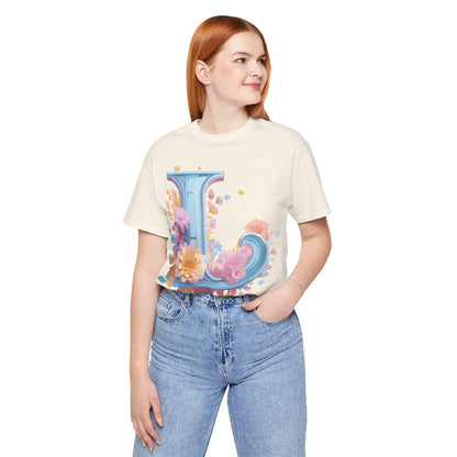 Natural Cotton Tee Shirt - Letters Collection - L Printify
