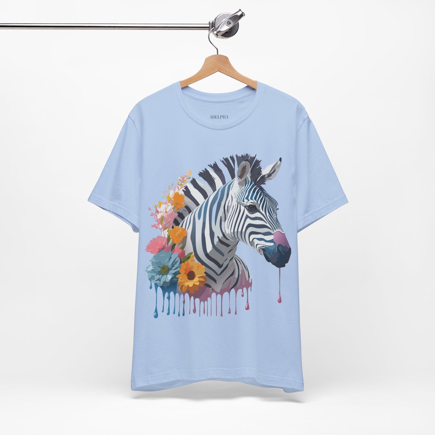 Natural Cotton Tee Shirt with Zebra