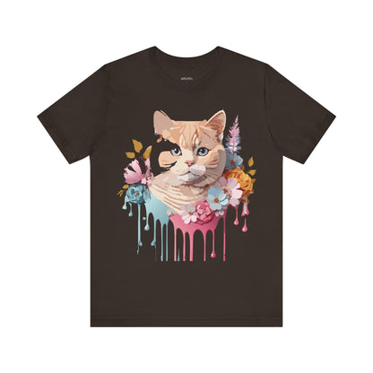 Natural Cotton Tee Shirt with Cat Printify