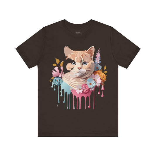 T-shirt en coton naturel avec chat